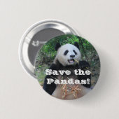 Reuzenpanda's redden ronde button 5,7 cm (Voorkant /achterkant)