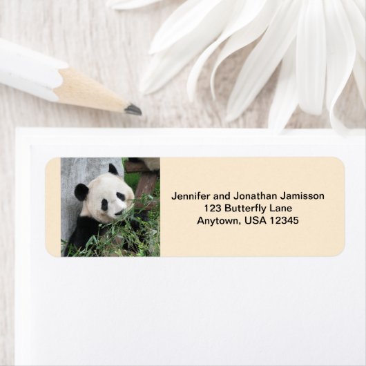 Reuzenpanda's retouradreslabels, Tan Etiket (Insitu)