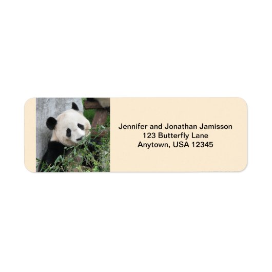 Reuzenpanda's Retouradreslabels, Taupe Etiket (Voorkant)