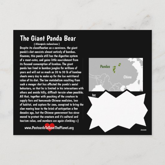 Reuzenpanda's zijn kwetsbare soorten feestdagenkaart (Achterkant)
