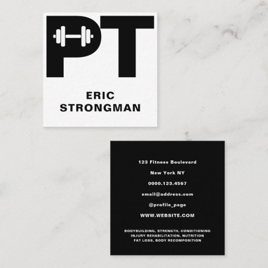 Reuzenpersonal trainer logo Visitekaartje (Voorkant / Achterkant)