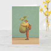 Reuzenpompoenknuffel  kaart (Gele Bloem)