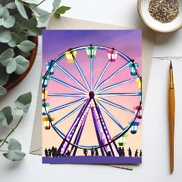 Reuzenrad Zonsondergang | Mooie Aquarel Briefkaart