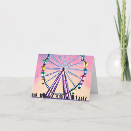 Reuzenrad Zonsondergang | Mooie Aquarel Kaart
