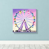 reuzenrad zonsondergang | Mooie Waterverf Canvas Afdruk (Insitu (Houten vloer))