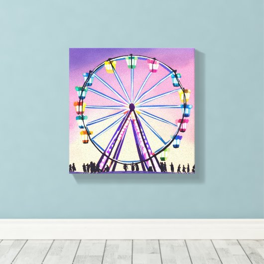 reuzenrad zonsondergang | Mooie Waterverf Canvas Afdruk (Insitu (Houten vloer))