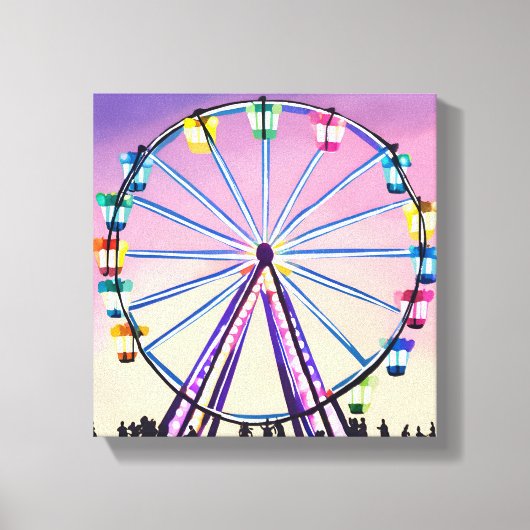 reuzenrad zonsondergang | Mooie Waterverf Canvas Afdruk (Voorkant)