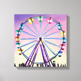 reuzenrad zonsondergang | Mooie Waterverf Canvas Afdruk