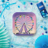 reuzenrad zonsondergang | Mooie Waterverf Papieren Bordje (Feest)