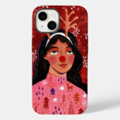 Reuzenrendier met kerstfeestjes Case-Mate iPhone case (Achterkant)