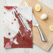 Reuzenrode rode witte elegante sakura theedoek (Quarter Fold)