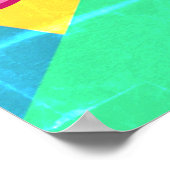 Reuzenroze, blauwe en oranje abstracte vlinder poster (Hoek)