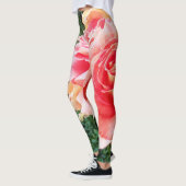 Reuzenroze roos close-up foto schattig cool leuk v leggings (Links)