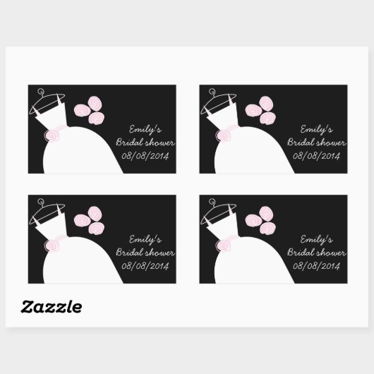 Reuzenroze Vrijgezellenfeest rechthoek zwart Rechthoekige Sticker (Vel)