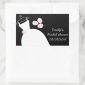 Reuzenroze Vrijgezellenfeest rechthoek zwart Rechthoekige Sticker (Tas)