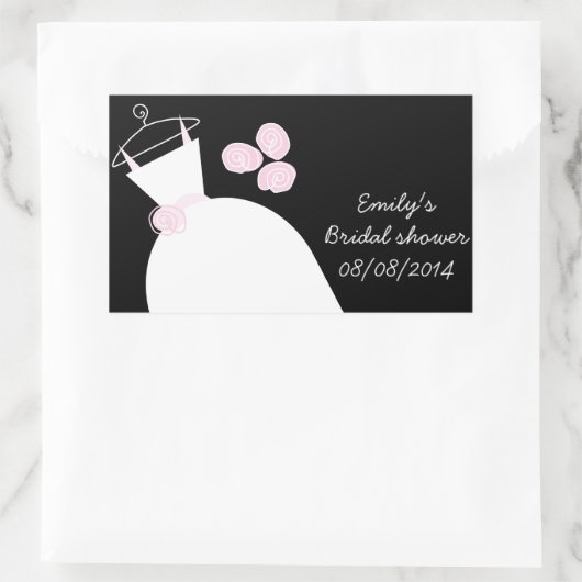 Reuzenroze Vrijgezellenfeest rechthoek zwart Rechthoekige Sticker (Tas)