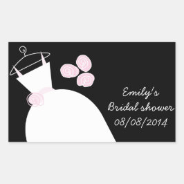 Reuzenroze Vrijgezellenfeest rechthoek zwart Rechthoekige Sticker