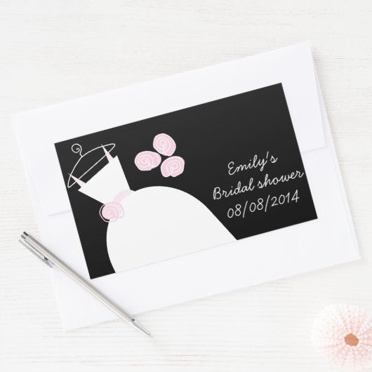 Reuzenroze Vrijgezellenfeest rechthoek zwart Rechthoekige Sticker (Envelop)