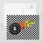 Reuzenschedel in het afgevuurde wiel briefkaart (Voorkant / Achterkant)