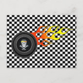 Reuzenschedel in het afgevuurde wiel briefkaart (Voorkant)