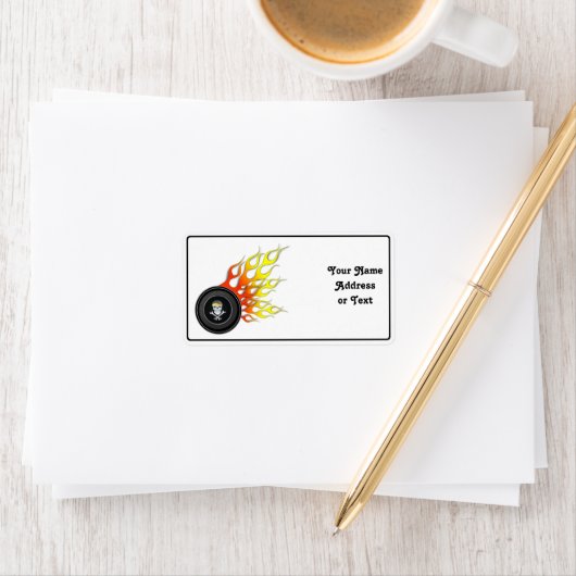 Reuzenschedel in het afgevuurde wiel etiket (Insitu)