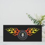 Reuzenschedel in het afgevuurde wiel kaart (Staand voorkant)