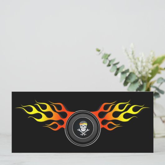 Reuzenschedel in het afgevuurde wiel kaart (Staand voorkant)