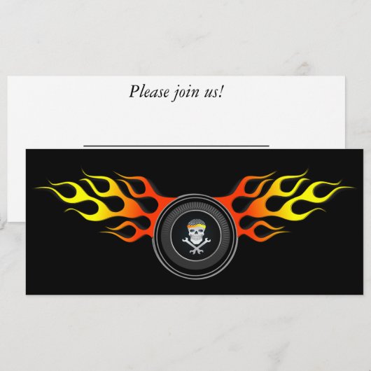 Reuzenschedel in het afgevuurde wiel kaart (Voorkant / Achterkant)