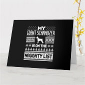 reuzenschnauzer op stoute lijst hond lelijke kerst kaart (Gele Bloem)