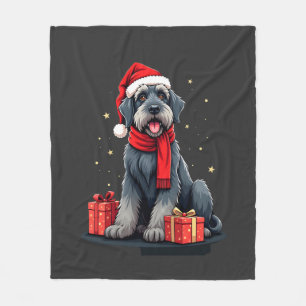 Reuzenschnauzerhond Kerstfeest Partijen Vakantie K Fleece Deken