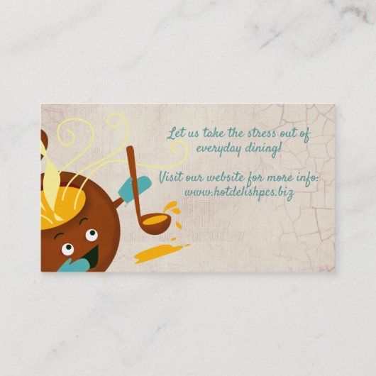 Reuzensoep Reuzengeur van chef culinair visitekaar Visitekaartje (Achterkant)