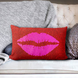 Reuzensparkly roze lippen rode glitter achtergrond kussen