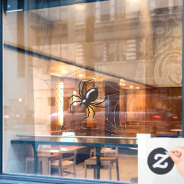 Reuzenspookspin in zijn web raamsticker