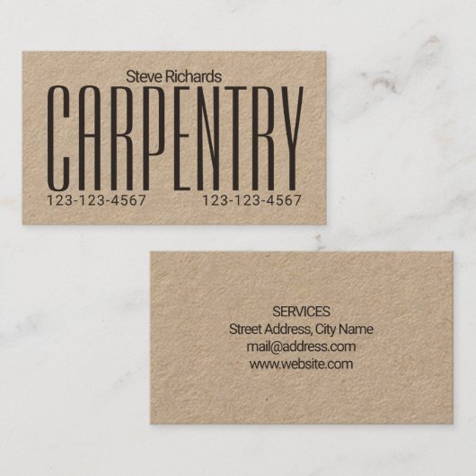 Reuzenstoutmoedige uitstraling visitekaartje (Voorkant / Achterkant)