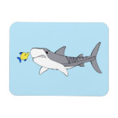 Reuzentijgerhaai en schattige gele vis magneet (Horizontaal)