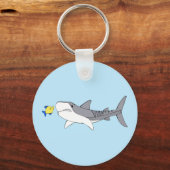Reuzentijgerhaai en schattige gele vis sleutelhanger (Voorkant)
