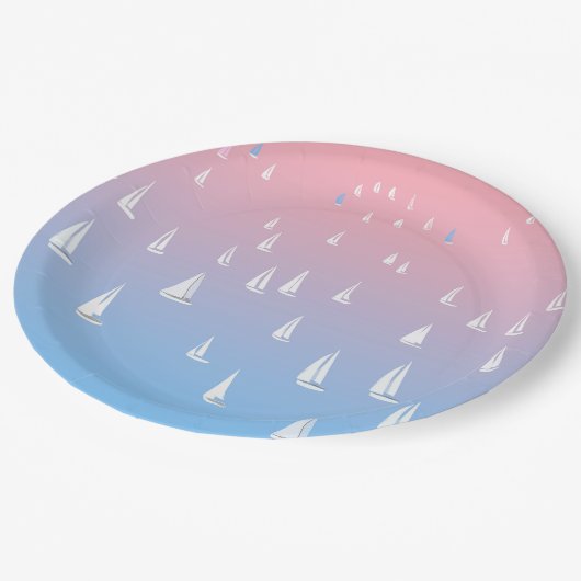 Reuzenvaartuigen in het open zee papieren bordje (Gekanteld)