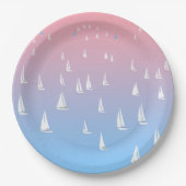 Reuzenvaartuigen in het open zee papieren bordje (Voorkant)