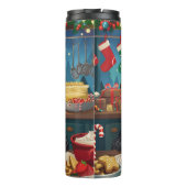 Reuzenzalschnauzer Kerstbakfeest: Festieve Kerstmi Thermosbeker (Achterkant)