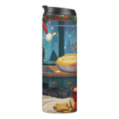 Reuzenzalschnauzer Kerstbakfeest: Festieve Kerstmi Thermosbeker (Geroteerd rechts)