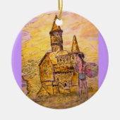 reuzenzandkasteel keramisch ornament (Voorkant)