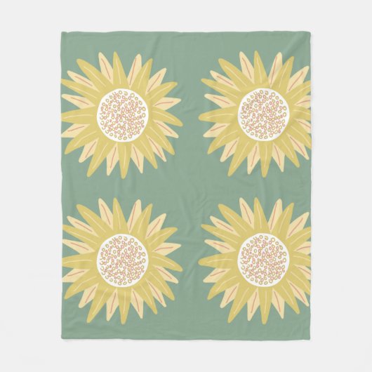 Reuzenzonnebloem Fleece Deken (Voorkant)