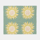 Reuzenzonnebloem Fleece Deken (Voorkant (Horizontaal))