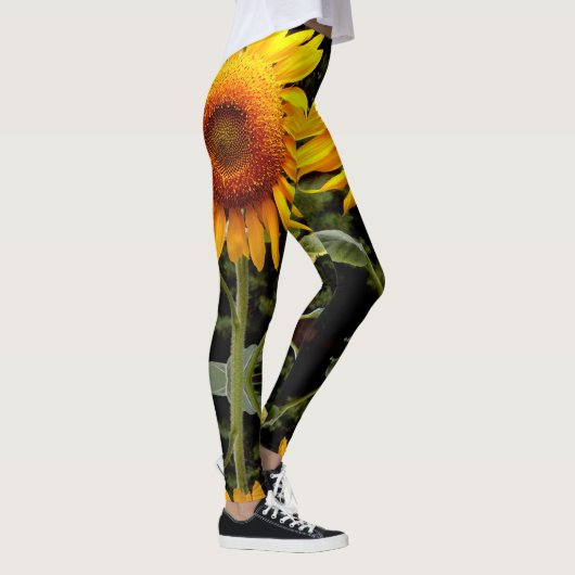 Reuzenzonnebloem foto gele bloem leggings (Rechts)