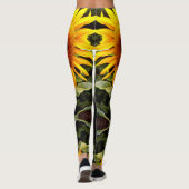 Reuzenzonnebloem foto gele bloem leggings (Achterkant)