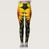 Reuzenzonnebloem foto gele bloem leggings (Voorkant)