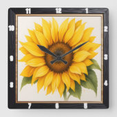 Reuzenzonnebloem gele bloei vierkante klok (Voorkant)