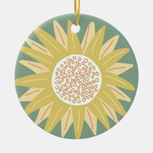 Reuzenzonnebloem Keramisch Ornament (Voorkant)