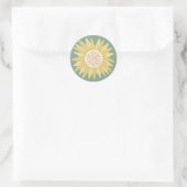 Reuzenzonnebloem Ronde Sticker (Tas)
