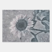  reuzenzonnebloem, zwart en wit inpakpapier vel (Voorkant 3)